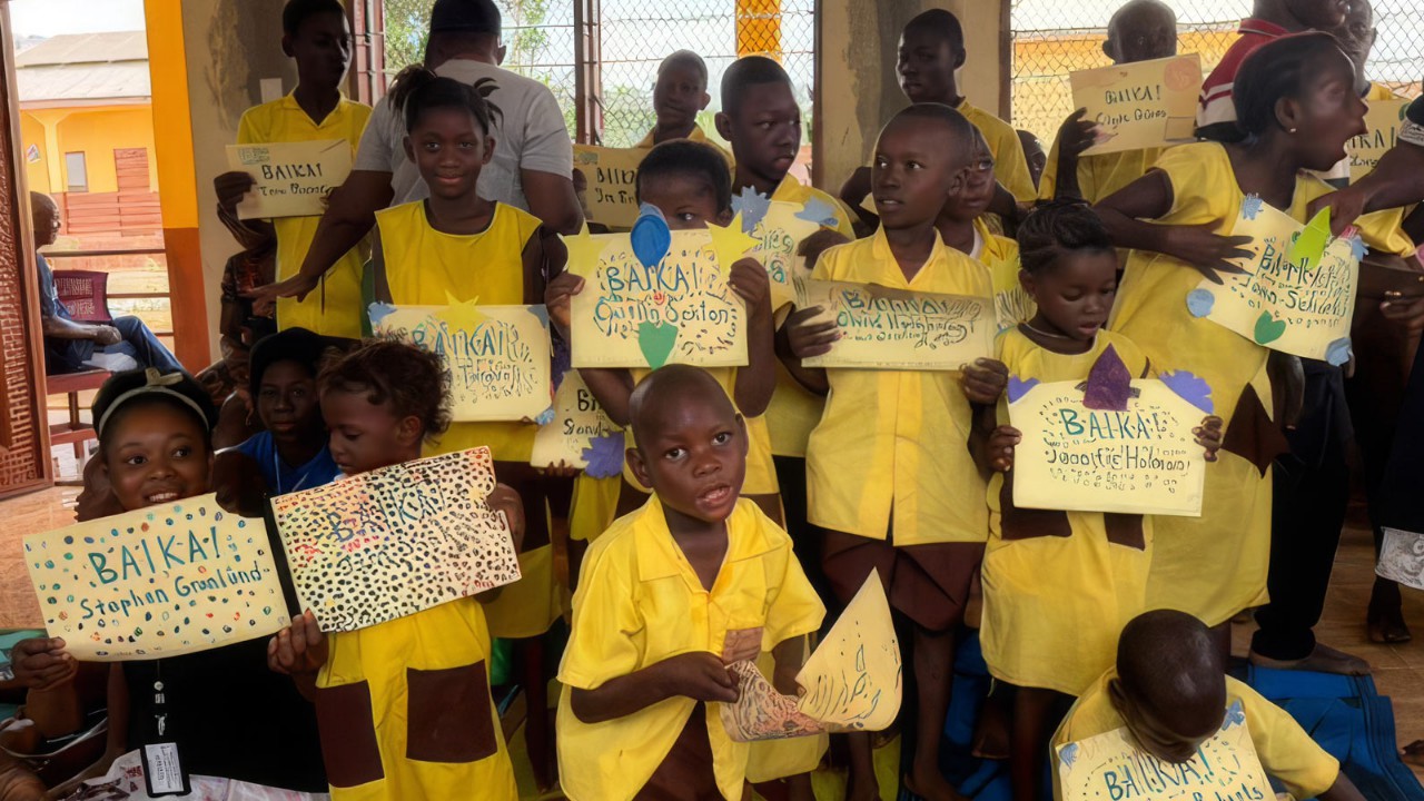 The children say Thank You to our team